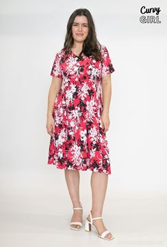 Picture of CURVY GIRL FLARED PRINTED DRESS